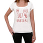 Im 100% Unusual White Womens Short Sleeve Round Neck T-Shirt Gift T-Shirt 00328 - White / Xs - Casual