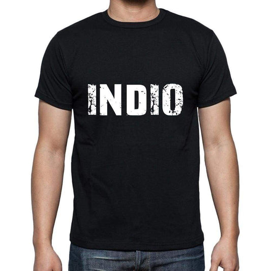 Indio Mens Short Sleeve Round Neck T-Shirt 5 Letters Black Word 00006 - Casual