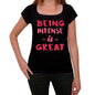 Intense Being Great Black Womens Short Sleeve Round Neck T-Shirt Gift T-Shirt 00334 - Black / Xs - Casual