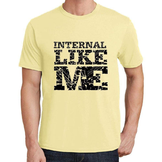 Internal Like Me Yellow Mens Short Sleeve Round Neck T-Shirt 00294 - Yellow / S - Casual