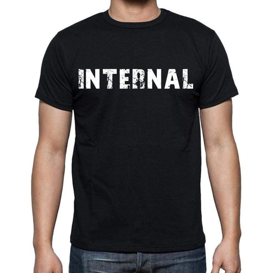 Internal Mens Short Sleeve Round Neck T-Shirt Black T-Shirt En