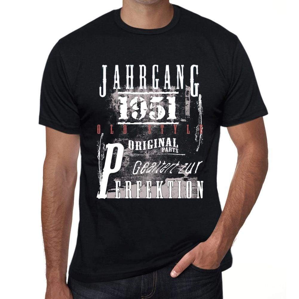 Jahrgang Birthday 1951 Black Mens Short Sleeve Round Neck T-Shirt Gift T-Shirt 00352 - Black / Xs - Casual