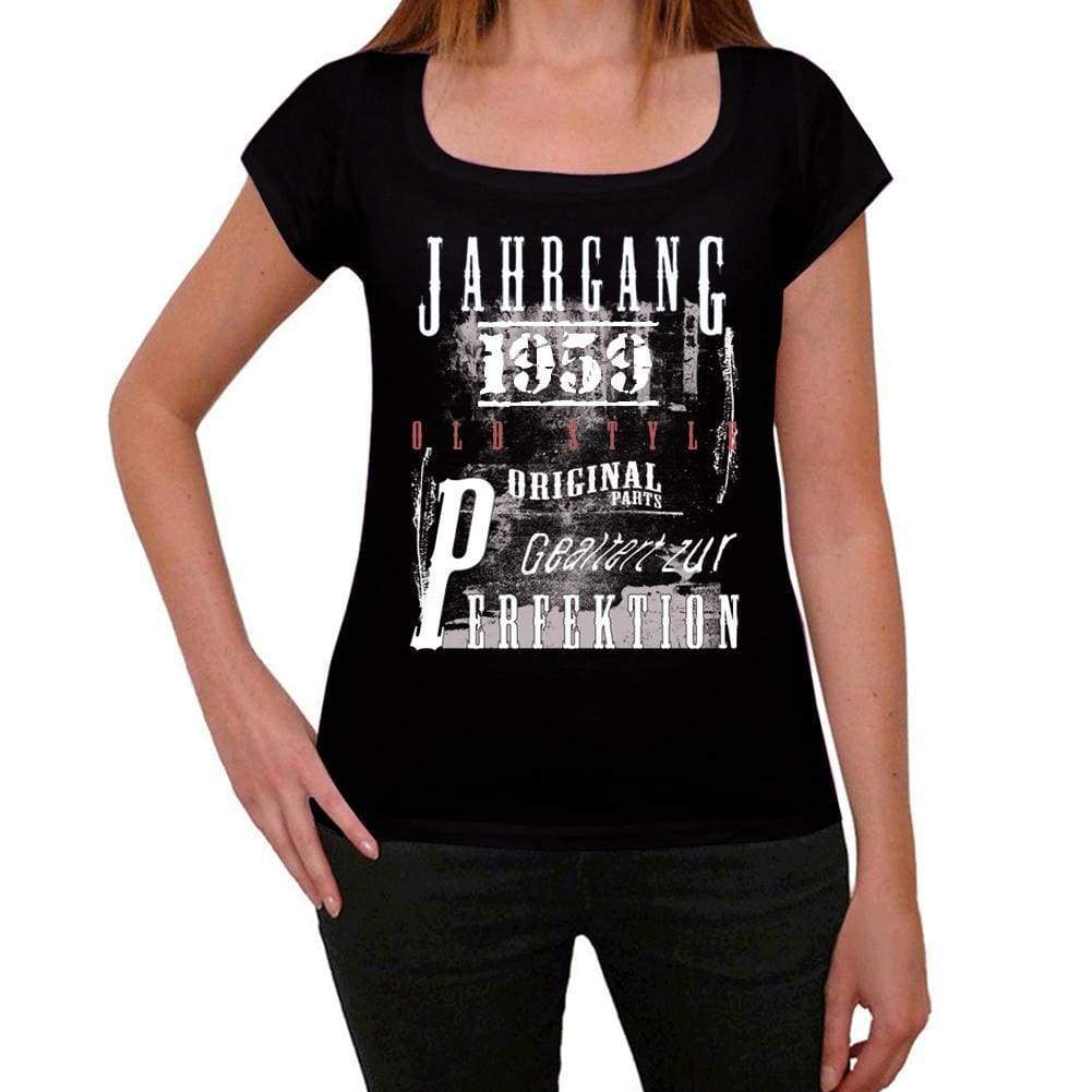 Jahrgang Birthday 1959 Black Womens Short Sleeve Round Neck T-Shirt Gift T-Shirt 00353 - Black / Xs - Casual