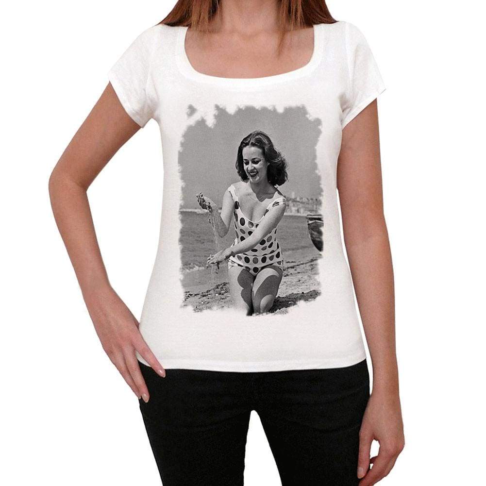 Jeanne Moreau Beach Womens T-Shirt White Birthday Gift 00514 - White / Xs - Casual