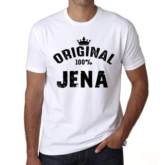 Jena 100% German City White Mens Short Sleeve Round Neck T-Shirt 00001 - Casual