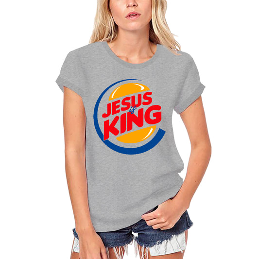 ULTRABASIC Women's Organic T-Shirt Jesus is King - Christian Religious Shirt