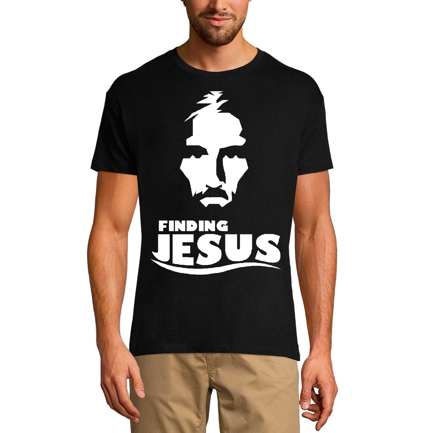 ULTRABASIC Men's Religious T-Shirt Finding Jesus - Faith Bible Christ Shirt