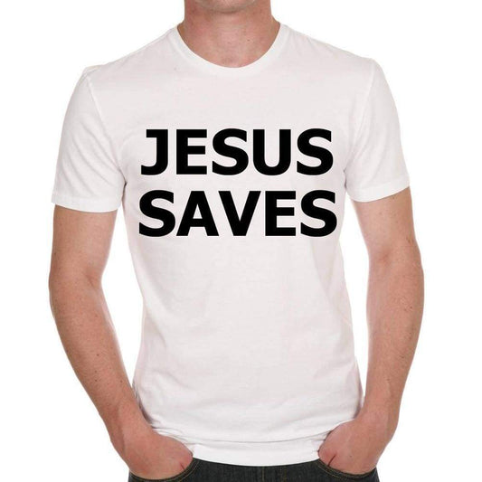 Jesus Saves T-Shirt For Mens Short Sleeve Cotton Tshirt Men T Shirt 00034 - T-Shirt