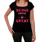 Joyful Being Great Black Womens Short Sleeve Round Neck T-Shirt Gift T-Shirt 00334 - Black / Xs - Casual
