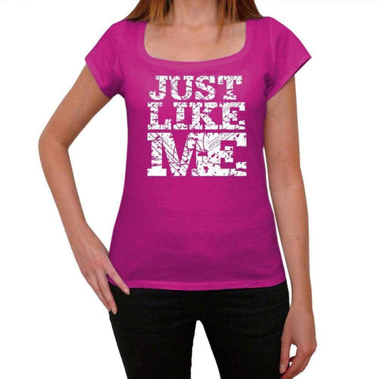 Just Like Me Pink Womens Short Sleeve Round Neck T-Shirt - Pink / Xs - Casual