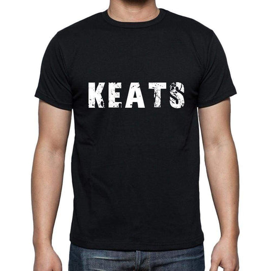 Keats Mens Short Sleeve Round Neck T-Shirt 5 Letters Black Word 00006 - Casual