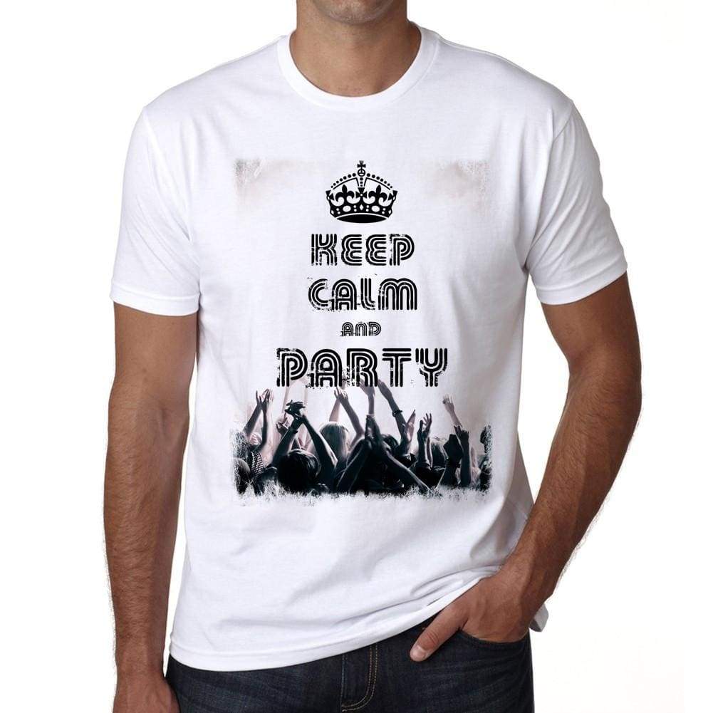 Keep Calm And Party Exit Fest T-Shirt Mens White Tee 100% Cotton 00179