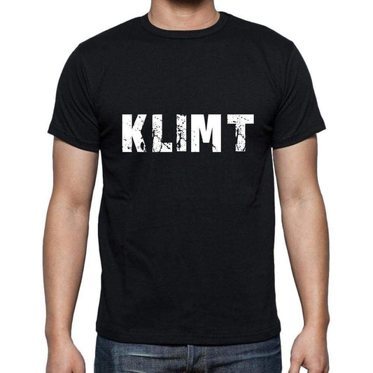 Klimt Mens Short Sleeve Round Neck T-Shirt 5 Letters Black Word 00006 - Casual
