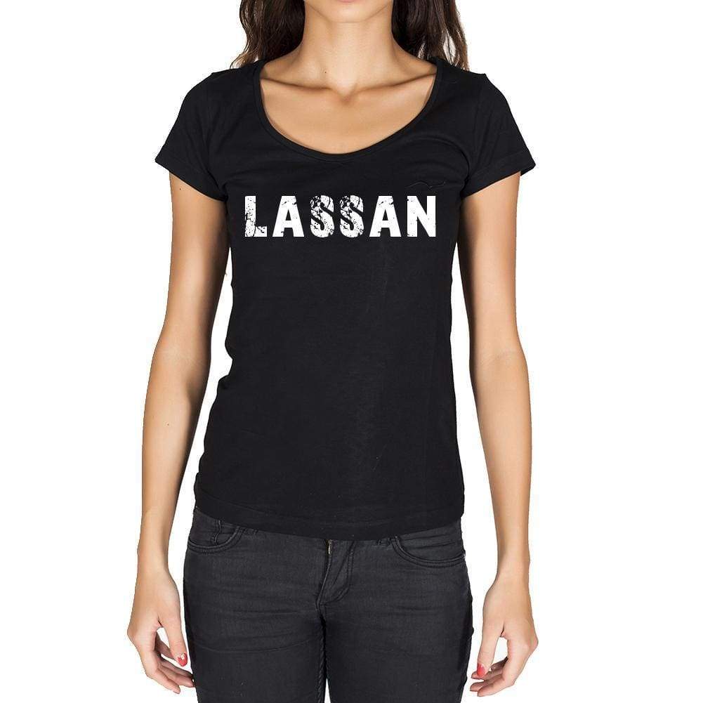 Lassan German Cities Black Womens Short Sleeve Round Neck T-Shirt 00002 - Casual