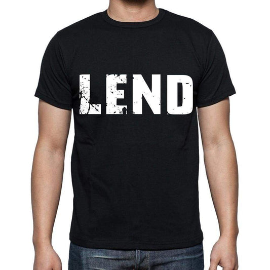 Lend White Letters Mens Short Sleeve Round Neck T-Shirt 00007