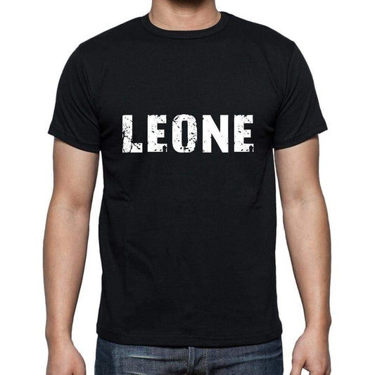 Leone Mens Short Sleeve Round Neck T-Shirt 5 Letters Black Word 00006 - Casual