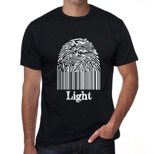 Light Fingerprint Black Mens Short Sleeve Round Neck T-Shirt Gift T-Shirt 00308 - Black / S - Casual