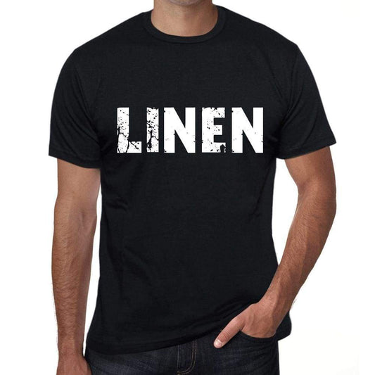 Linen Mens Retro T Shirt Black Birthday Gift 00553 - Black / Xs - Casual