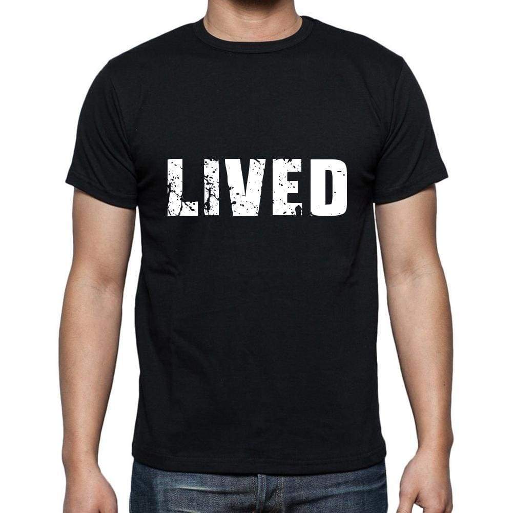 Lived Mens Short Sleeve Round Neck T-Shirt 5 Letters Black Word 00006 - Casual