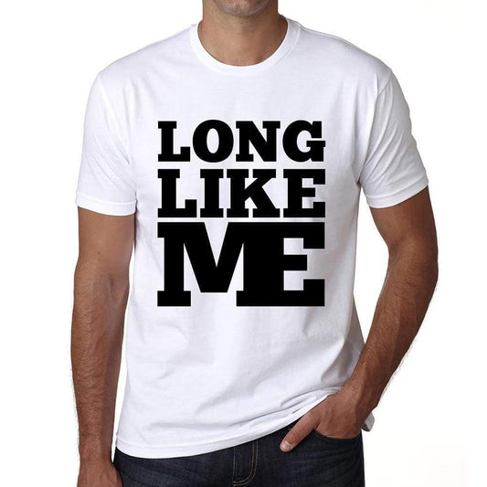 Long Like Me White Mens Short Sleeve Round Neck T-Shirt 00051 - White / S - Casual