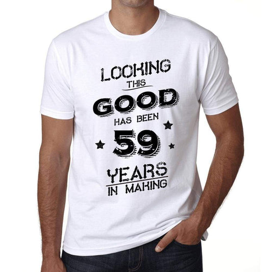 Looking This Good Has Been 59 Years Is Making Mens T-Shirt White Birthday Gift 00438 - White / Xs - Casual