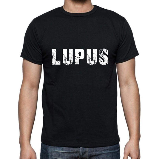 Lupus Mens Short Sleeve Round Neck T-Shirt 5 Letters Black Word 00006 - Casual