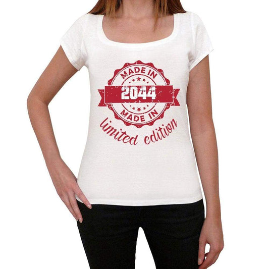 Made In 2044 Limited Edition Womens T-Shirt White Birthday Gift 00425 - White / Xs - Casual