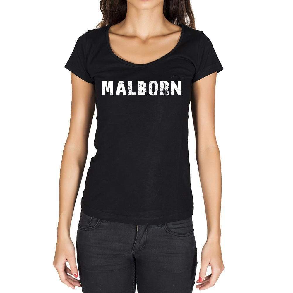 Malborn German Cities Black Womens Short Sleeve Round Neck T-Shirt 00002 - Casual