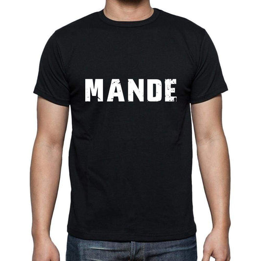 Mande Mens Short Sleeve Round Neck T-Shirt 5 Letters Black Word 00006 - Casual