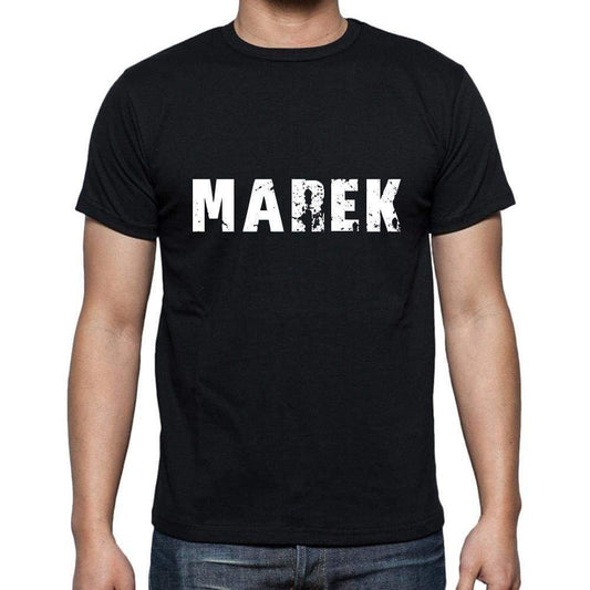 Marek Mens Short Sleeve Round Neck T-Shirt 5 Letters Black Word 00006 - Casual