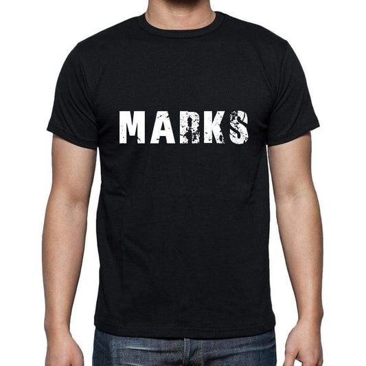 Marks Mens Short Sleeve Round Neck T-Shirt 5 Letters Black Word 00006 - Casual