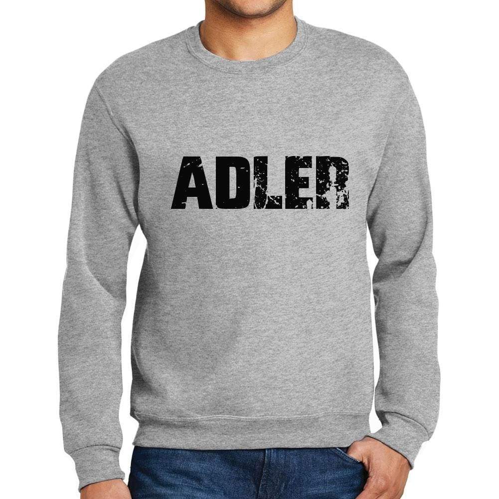 Mens Printed Graphic Sweatshirt Popular Words Adler Grey Marl - Grey Marl / Small / Cotton - Sweatshirts