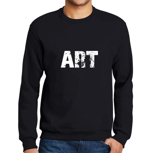 Mens Printed Graphic Sweatshirt Popular Words Art Deep Black - Deep Black / Small / Cotton - Sweatshirts