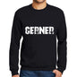Mens Printed Graphic Sweatshirt Popular Words Cerner Deep Black - Deep Black / Small / Cotton - Sweatshirts