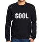 Mens Printed Graphic Sweatshirt Popular Words Cool Deep Black - Deep Black / Small / Cotton - Sweatshirts