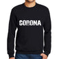 Mens Printed Graphic Sweatshirt Popular Words Corona Deep Black - Deep Black / Small / Cotton - Sweatshirts