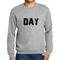Mens Printed Graphic Sweatshirt Popular Words Day Grey Marl - Grey Marl / Small / Cotton - Sweatshirts