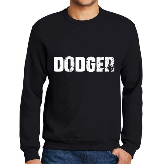 Mens Printed Graphic Sweatshirt Popular Words Dodger Deep Black - Deep Black / Small / Cotton - Sweatshirts