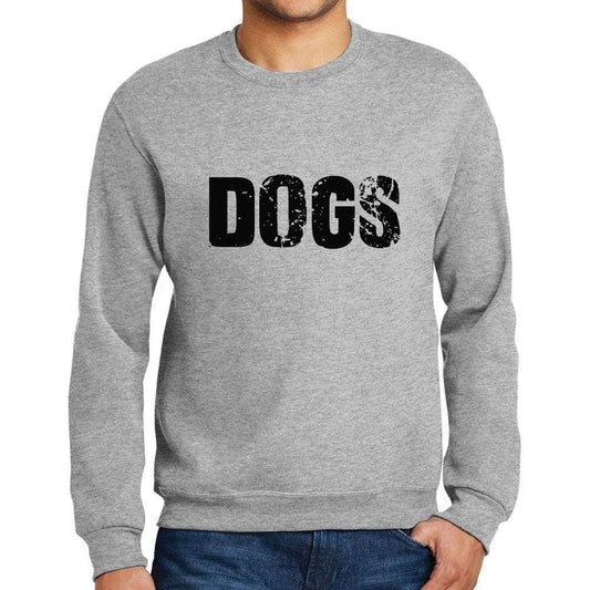 Mens Printed Graphic Sweatshirt Popular Words Dogs Grey Marl - Grey Marl / Small / Cotton - Sweatshirts