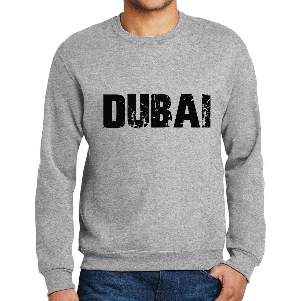 Mens Printed Graphic Sweatshirt Popular Words Dubai Grey Marl - Grey Marl / Small / Cotton - Sweatshirts