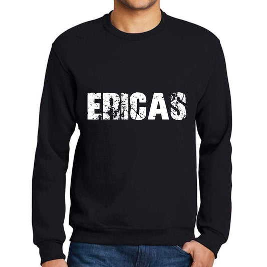 Mens Printed Graphic Sweatshirt Popular Words Ericas Deep Black - Deep Black / Small / Cotton - Sweatshirts