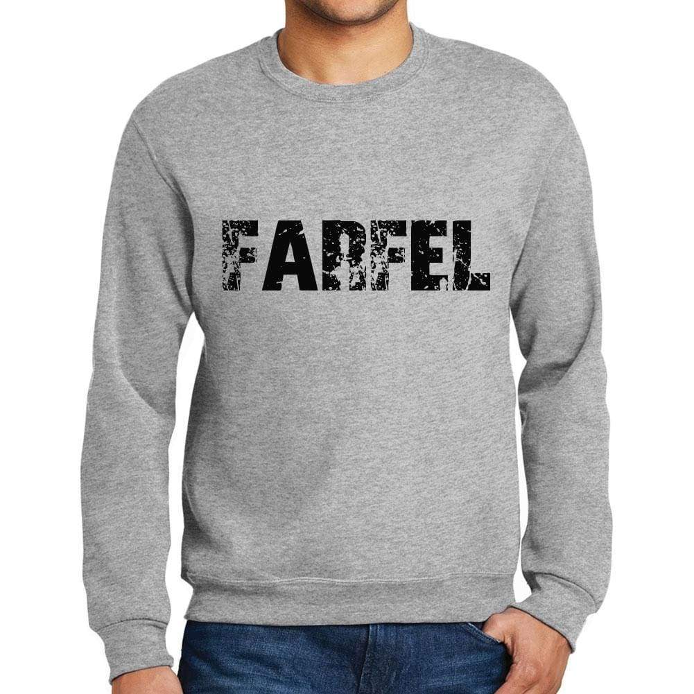 Mens Printed Graphic Sweatshirt Popular Words Farfel Grey Marl - Grey Marl / Small / Cotton - Sweatshirts