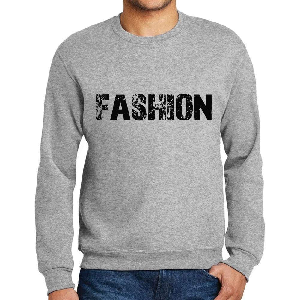 Mens Printed Graphic Sweatshirt Popular Words Fashion Grey Marl - Grey Marl / Small / Cotton - Sweatshirts