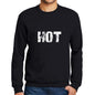 Mens Printed Graphic Sweatshirt Popular Words Hot Deep Black - Deep Black / Small / Cotton - Sweatshirts