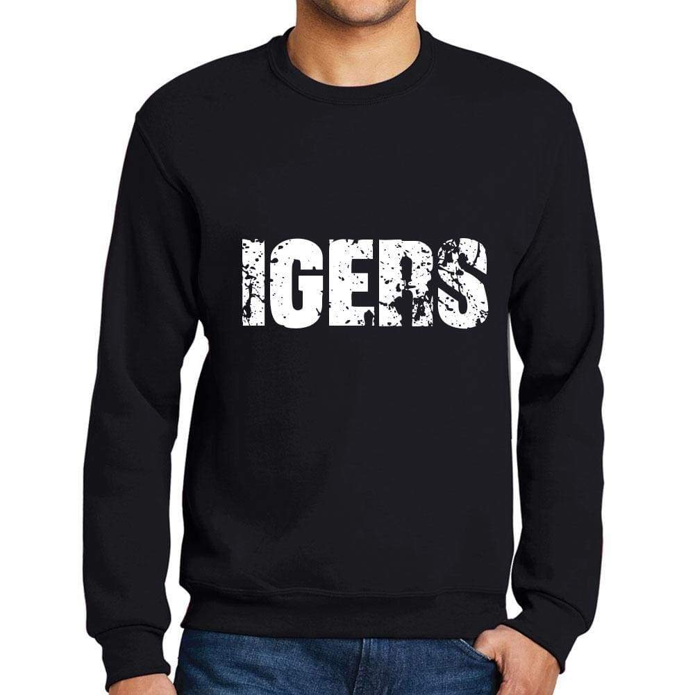 Mens Printed Graphic Sweatshirt Popular Words Igers Deep Black - Deep Black / Small / Cotton - Sweatshirts