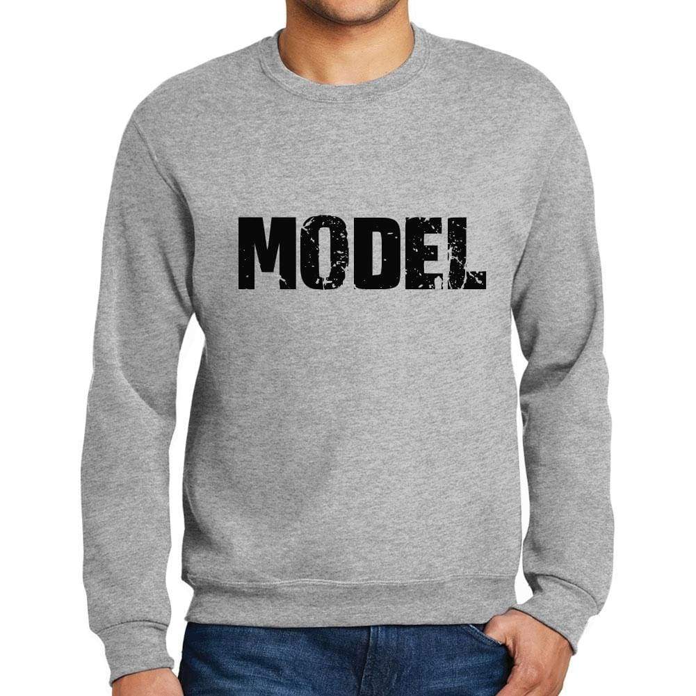 Mens Printed Graphic Sweatshirt Popular Words Model Grey Marl - Grey Marl / Small / Cotton - Sweatshirts