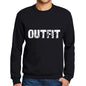 Mens Printed Graphic Sweatshirt Popular Words Outfit Deep Black - Deep Black / Small / Cotton - Sweatshirts