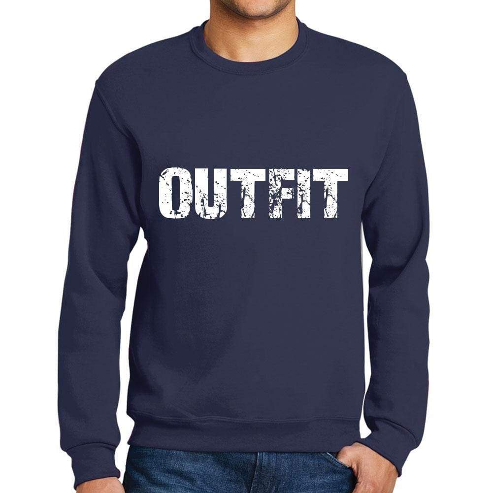 Mens Printed Graphic Sweatshirt Popular Words Outfit French Navy - French Navy / Small / Cotton - Sweatshirts