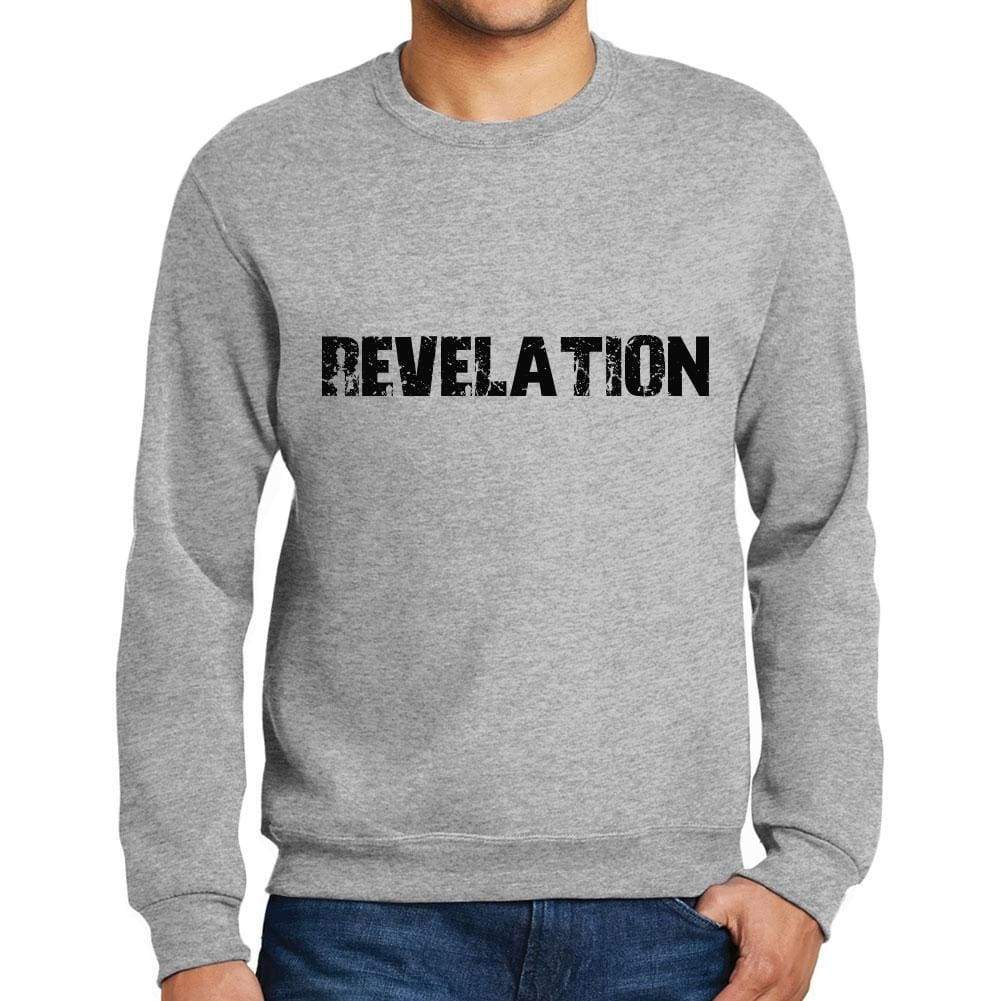 Mens Printed Graphic Sweatshirt Popular Words Revelation Grey Marl - Grey Marl / Small / Cotton - Sweatshirts