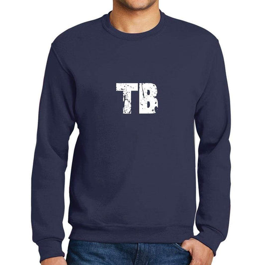 Mens Printed Graphic Sweatshirt Popular Words Tb French Navy - French Navy / Small / Cotton - Sweatshirts